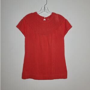 NWT Banana Republic coral cotton short sleeve sweater - medium
